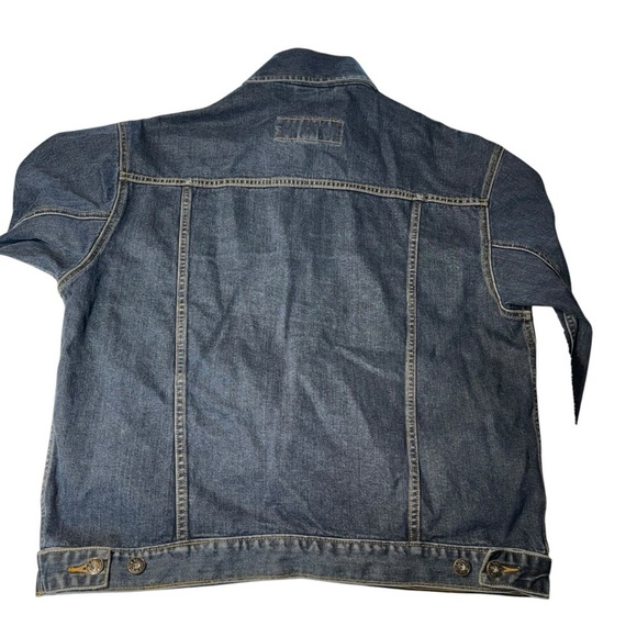 Old Navy Men’s Medium Blue Trucker Heavyweight Metal Buttons Denim Jean Jacket - Picture 3 of 5